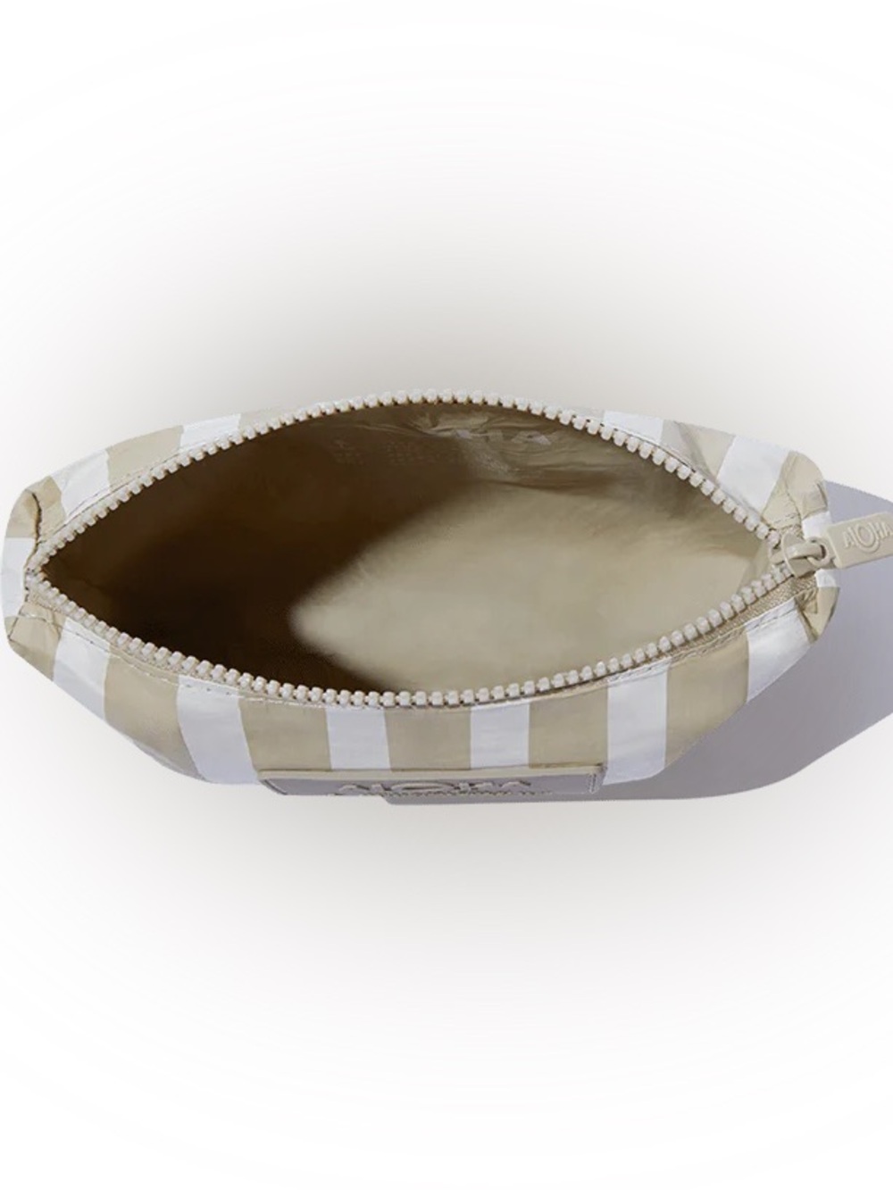 Aloha Collection Beige Le Stripe small zipper pouch - Picture 2 of 3
